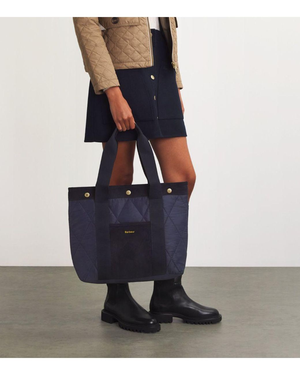 Barbour Quilted Healy Tote Bag in Blue Lyst