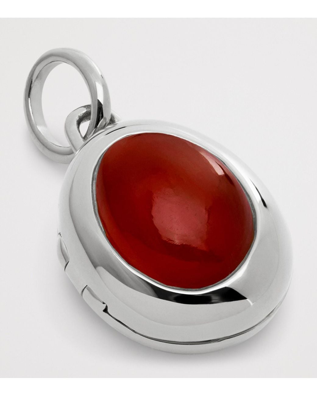 Monica Vinader Red Sterling And Onyx January Birthstone Locket