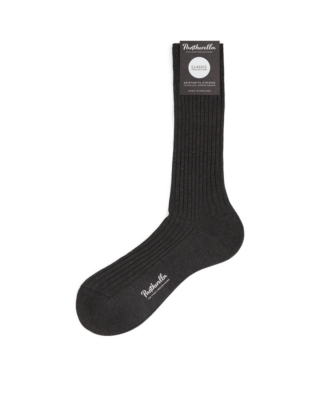 Pantherella Black Ribbed Danvers Socks for men