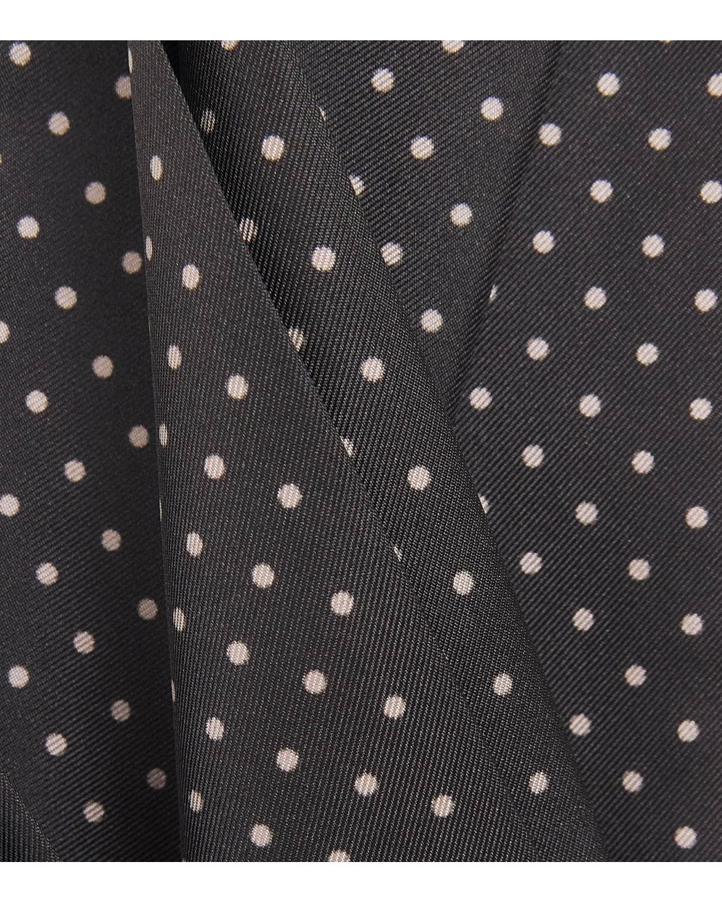 Tom Ford Gray Silk Polka-Dot Scarf for men