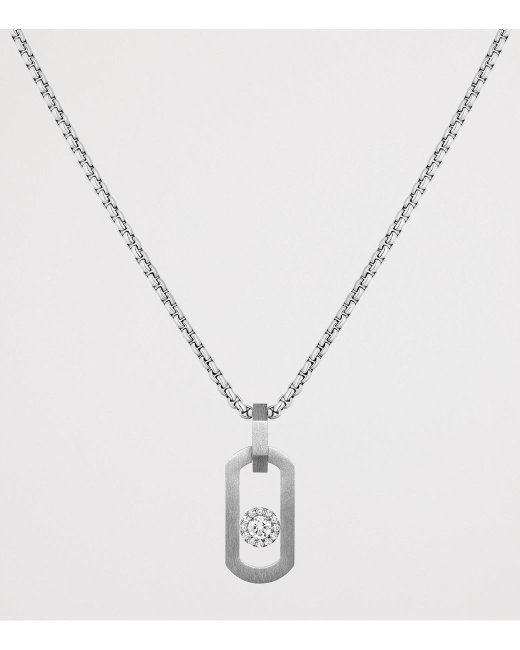 Messika Metallic So Move Titanium And Diamond Pendant Necklace