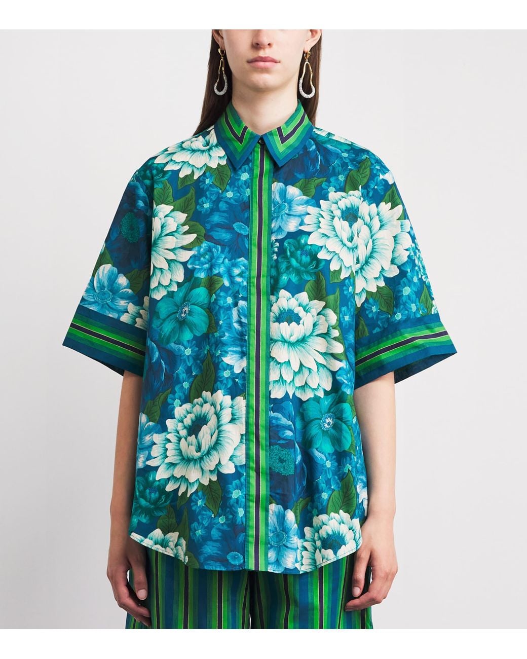 ALÉMAIS Blue Organic Cotton Margo Shirt
