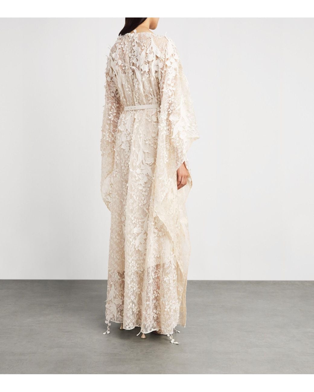 LEO LIN Natural Lace Embellished Willow Maxi Kaftan Dress