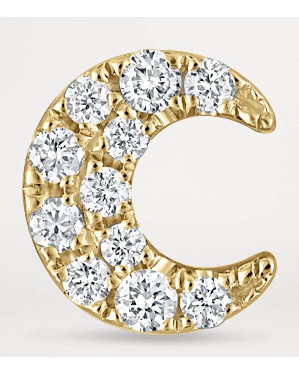 Maria Tash Metallic Diamond Moon Single Threaded Stud Earring