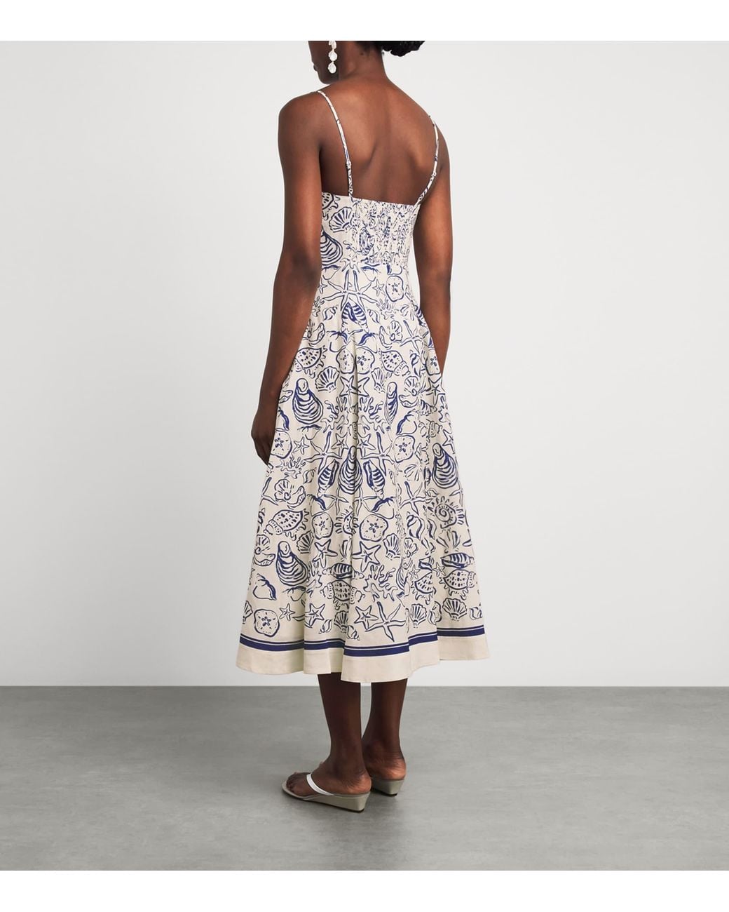 Jonathan Simkhai White Linen-Blend Analise Midi Dress