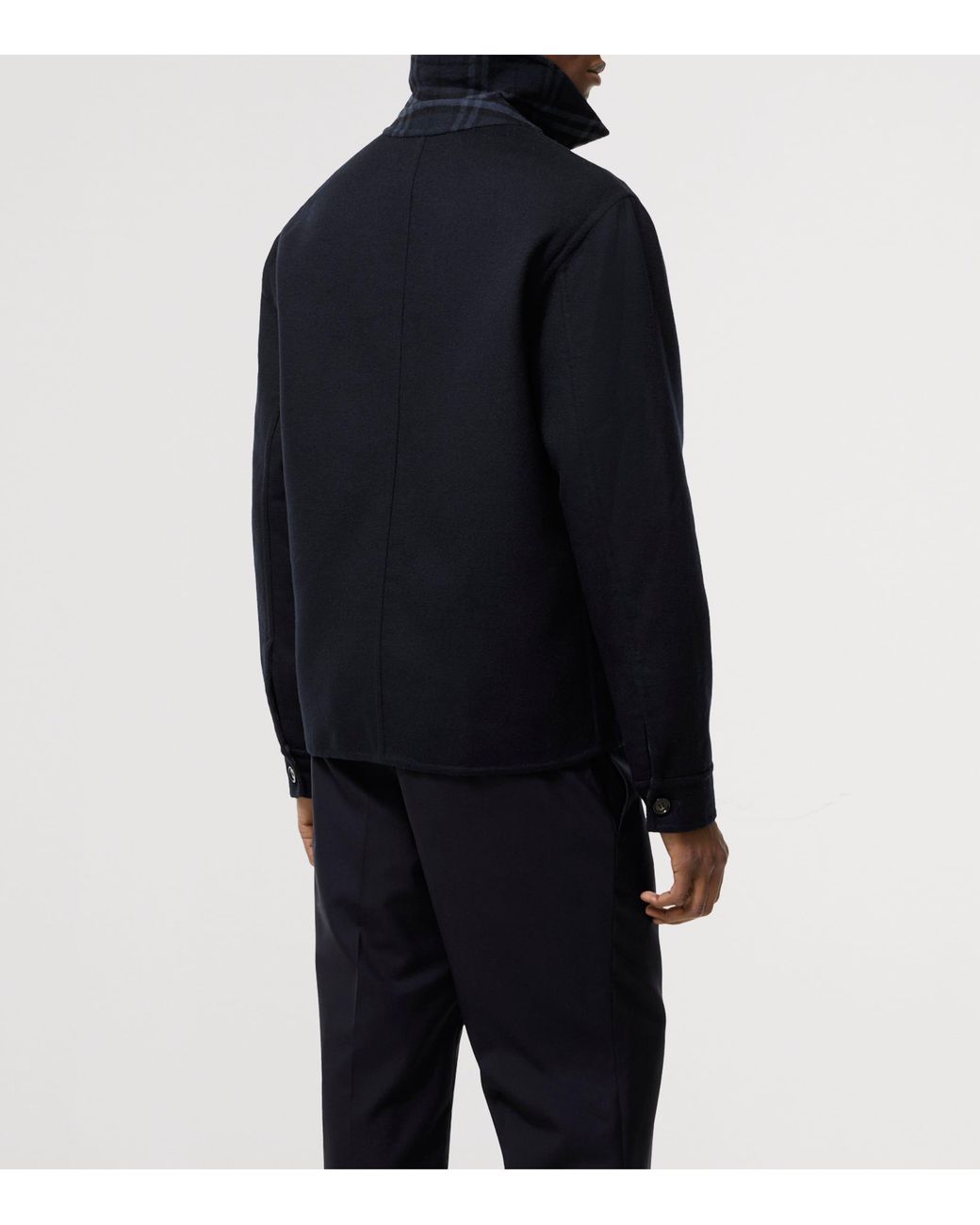 Burberry Blue Wool Shacket Overshirt for men