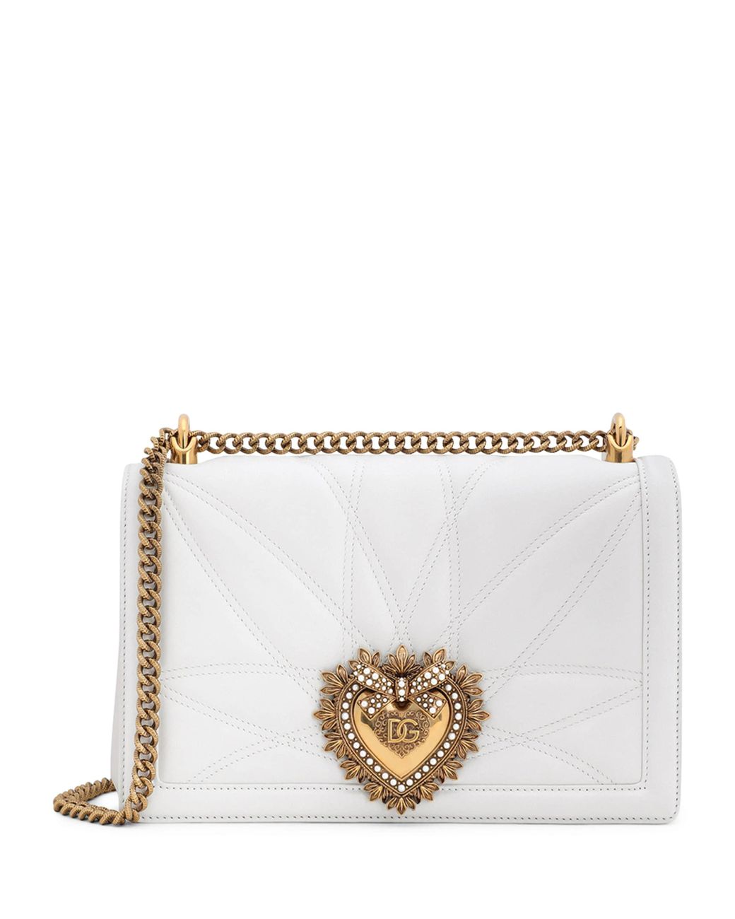 Dolce & Gabbana White Large Devotion Cross-Body Bag