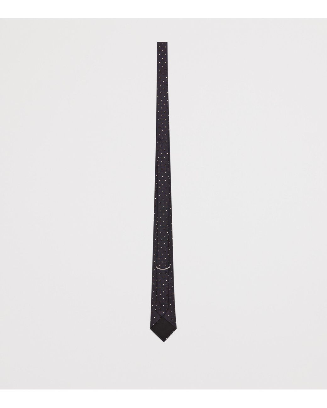 Saint Laurent White Silk Polka-Dot Tie for men
