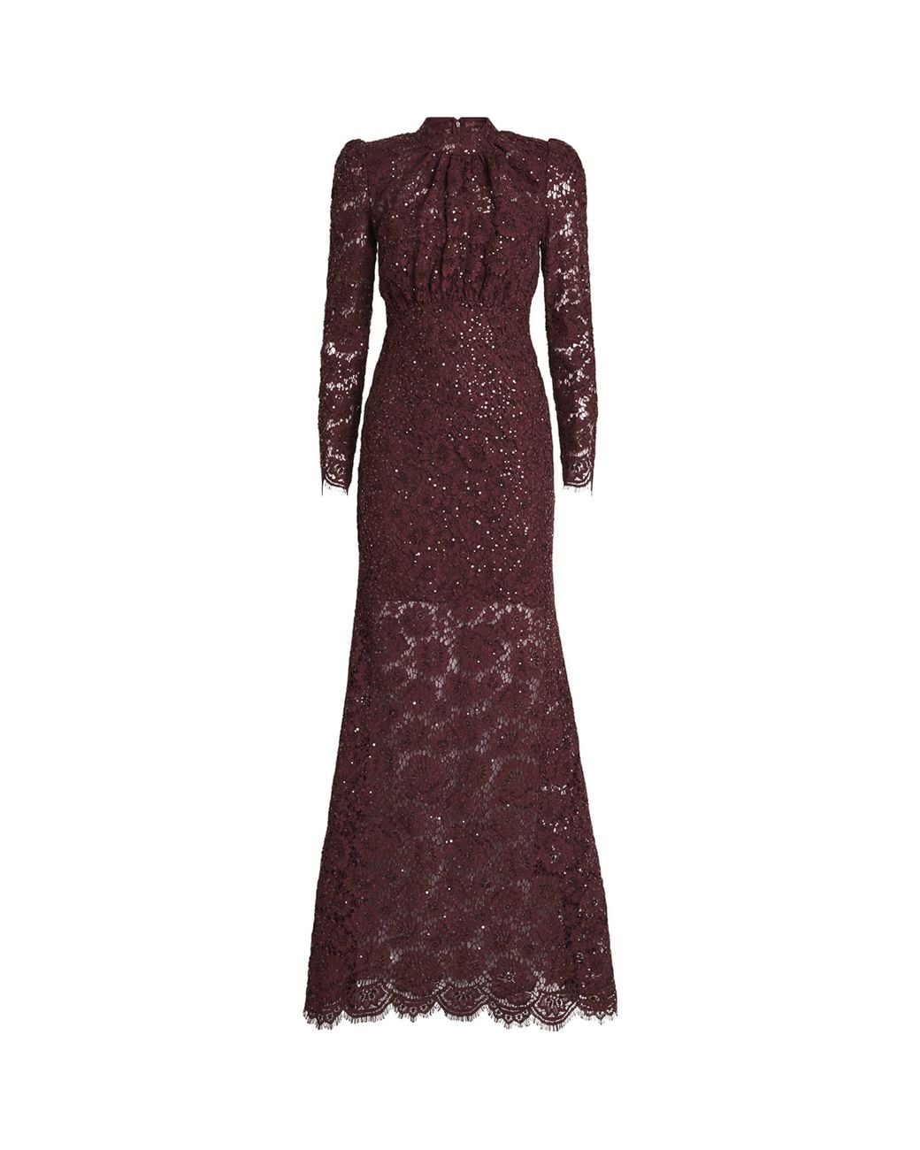 Self-Portrait Purple Lace Sequin-Embellished Maxi Dress