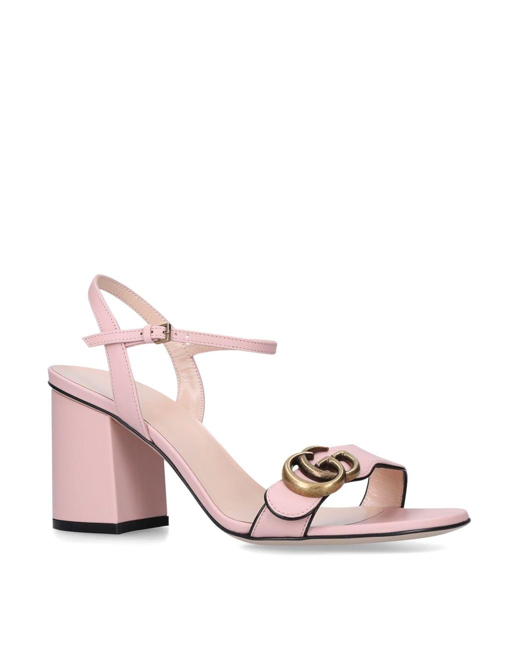 Gucci GG Leather Platform Sandal in Pink | Lyst
