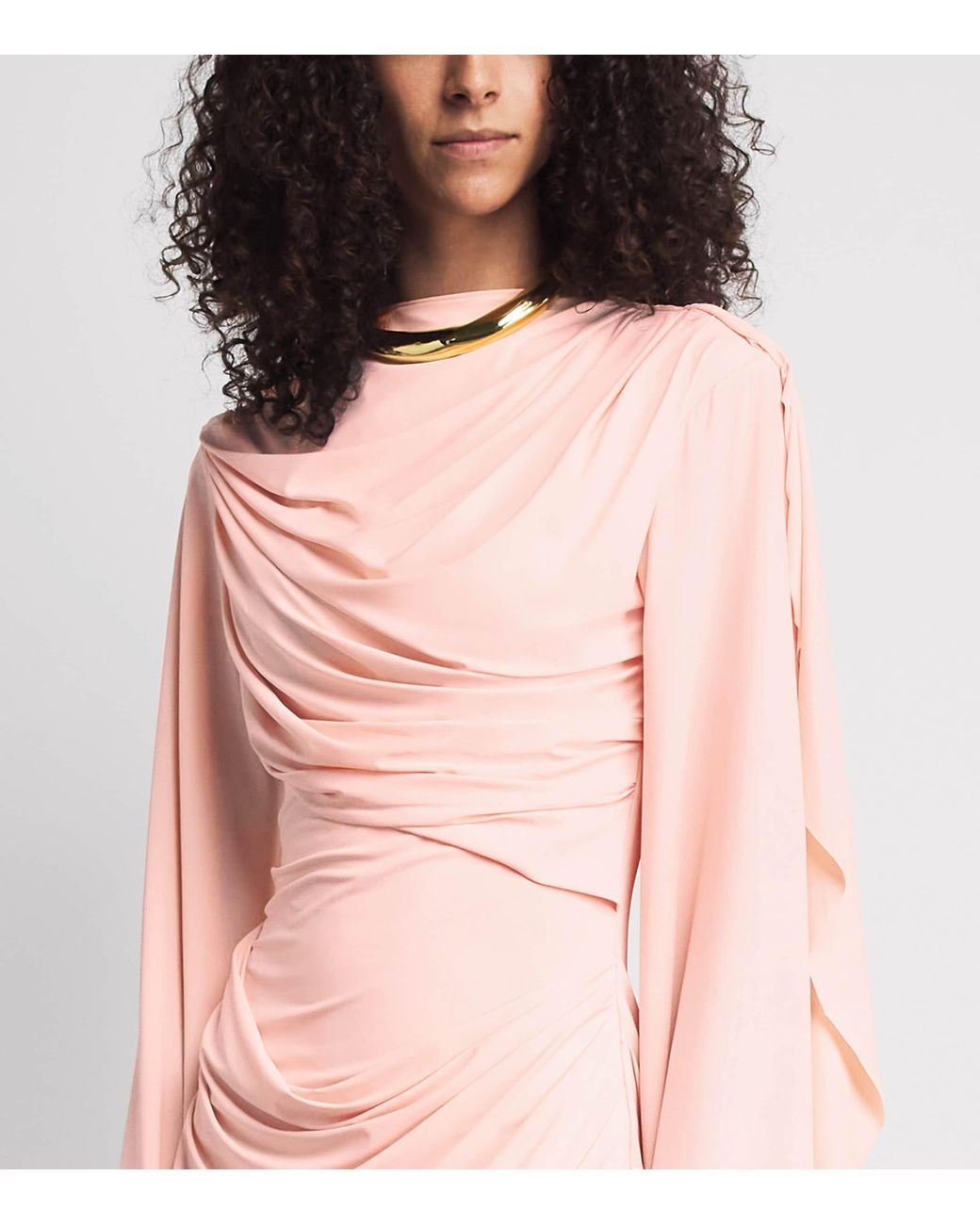 De La Vali Pink Draped Perisa Mini Dress