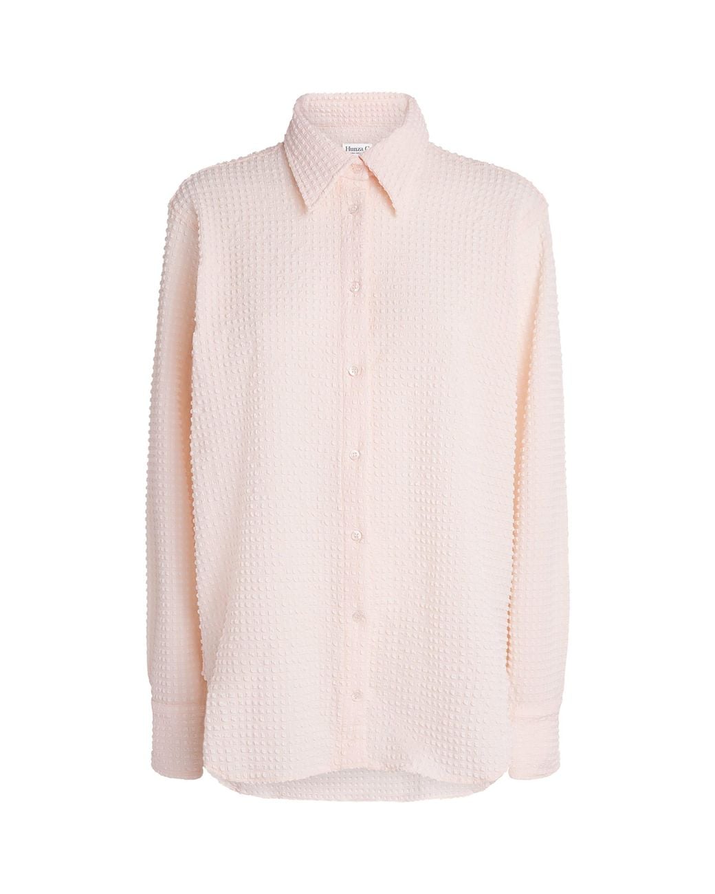 Hunza G Pink Seersucker Resort Shirt