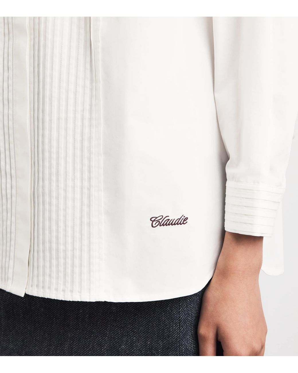 Claudie Pierlot White Cotton Tuxedo Shirt