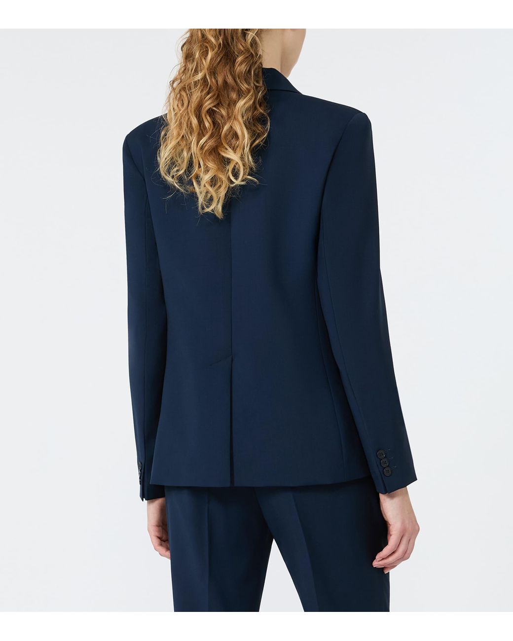Weekend by Maxmara Blue Virgin Wool Blazer