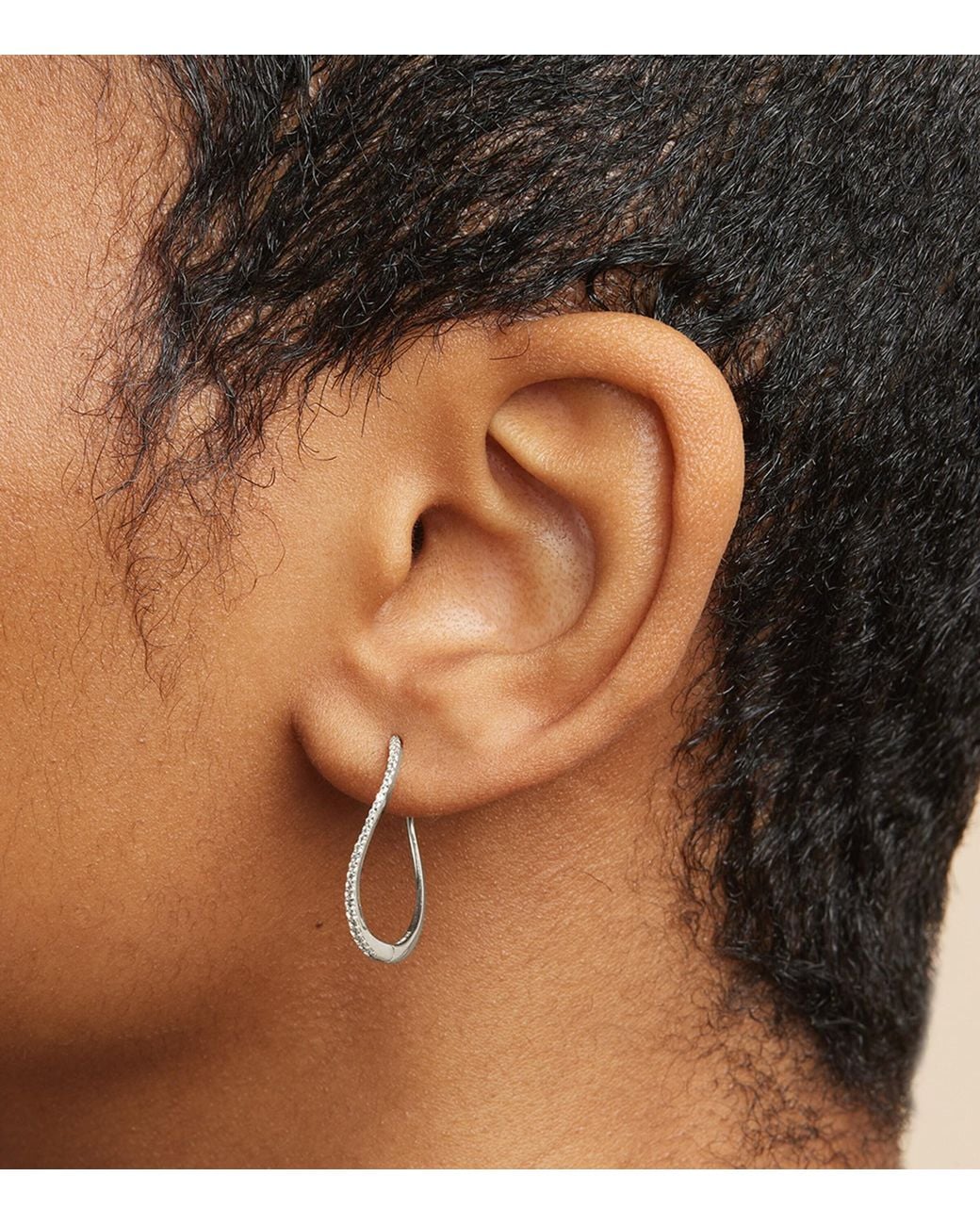 Astrid & Miyu White And Topaz Infinity Hoop Earrings