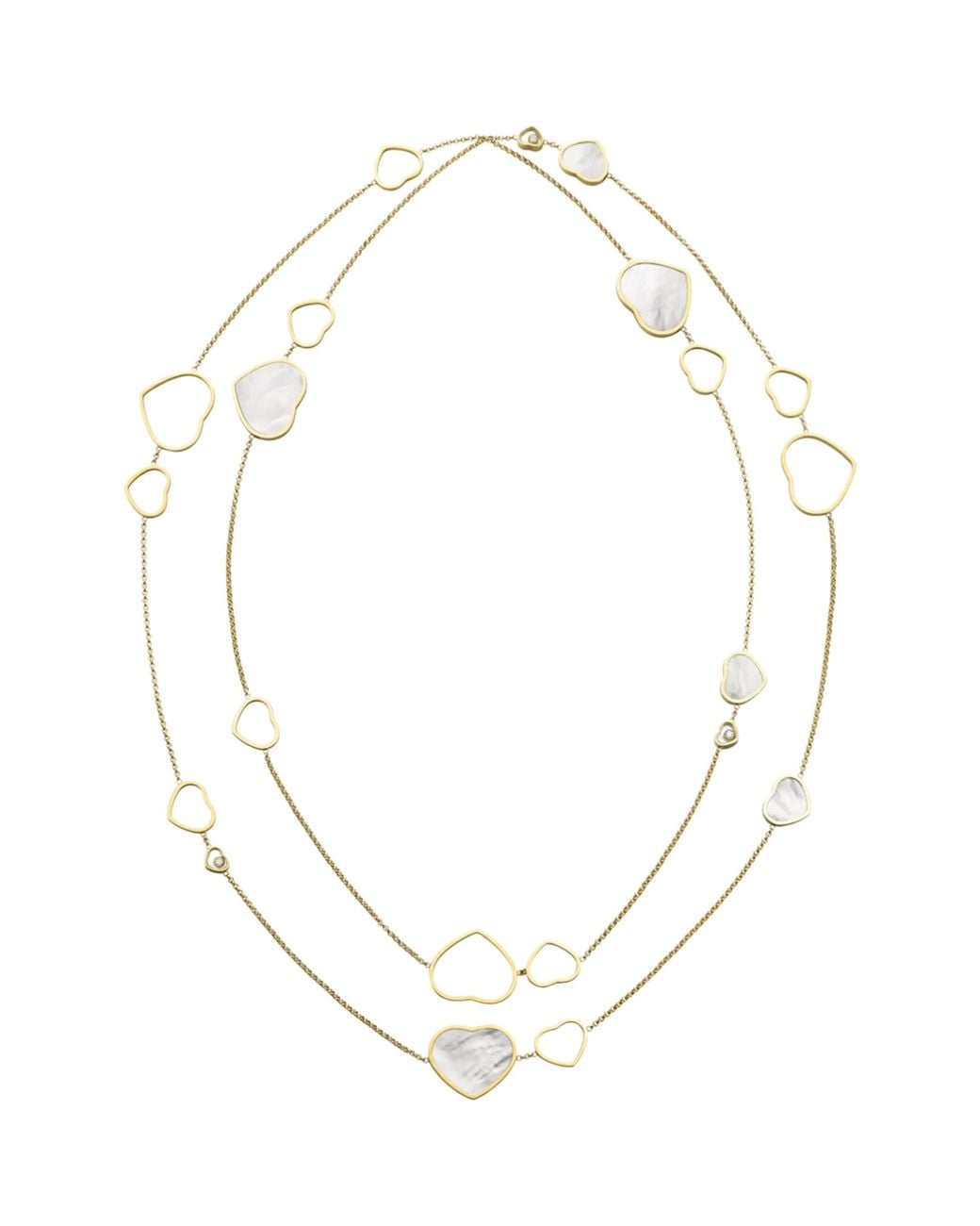 Chopard White And Diamond Happy Hearts Sautoir Necklace