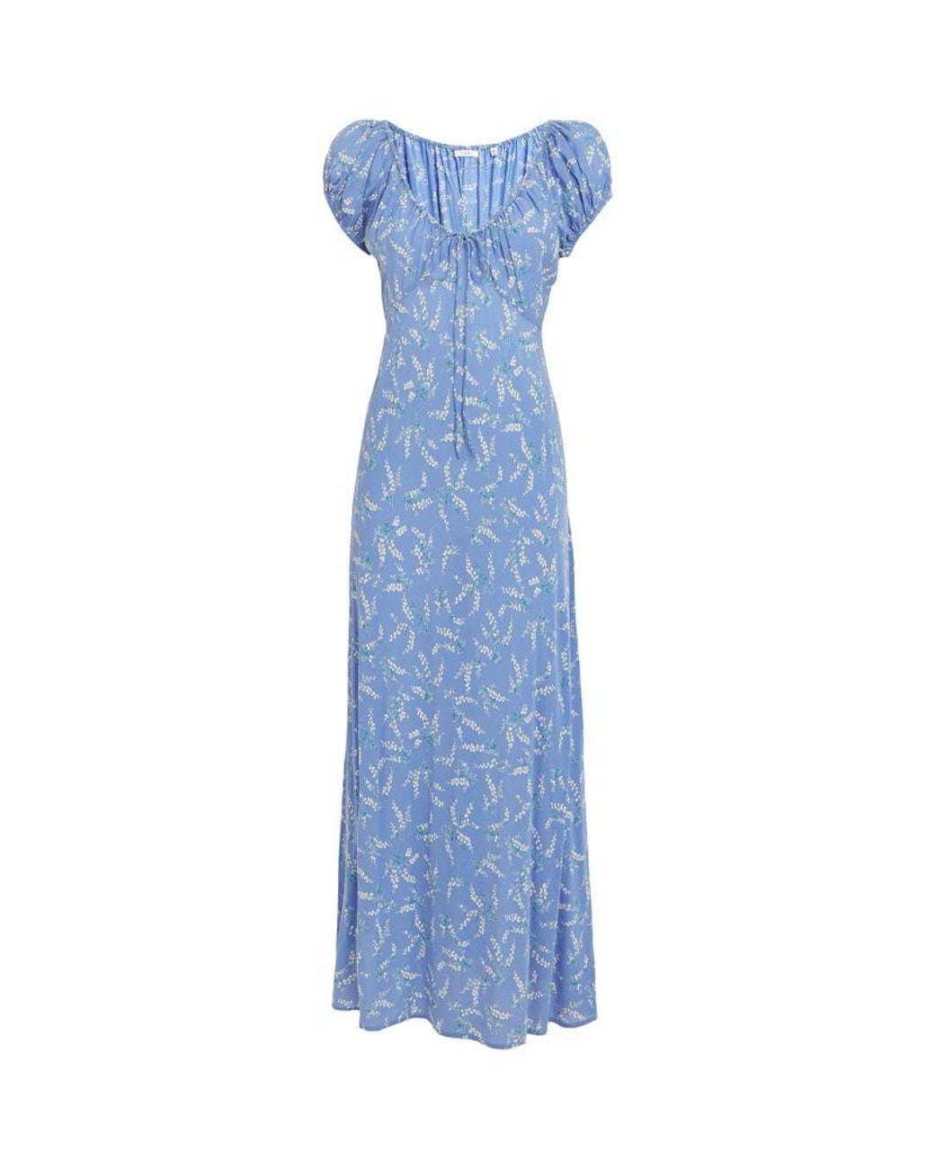 Doen Floral Sofia Midi Dress in Blue | Lyst