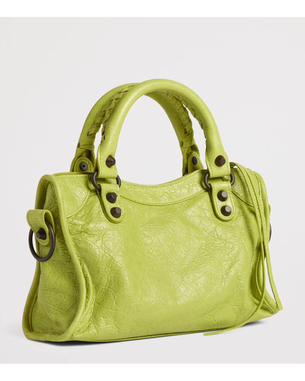 Balenciaga Green Mini Lambskin Le City Top-Handle Bag