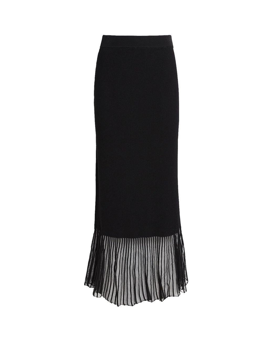 Claudie Pierlot Black Rib-Knit Maxi Skirt