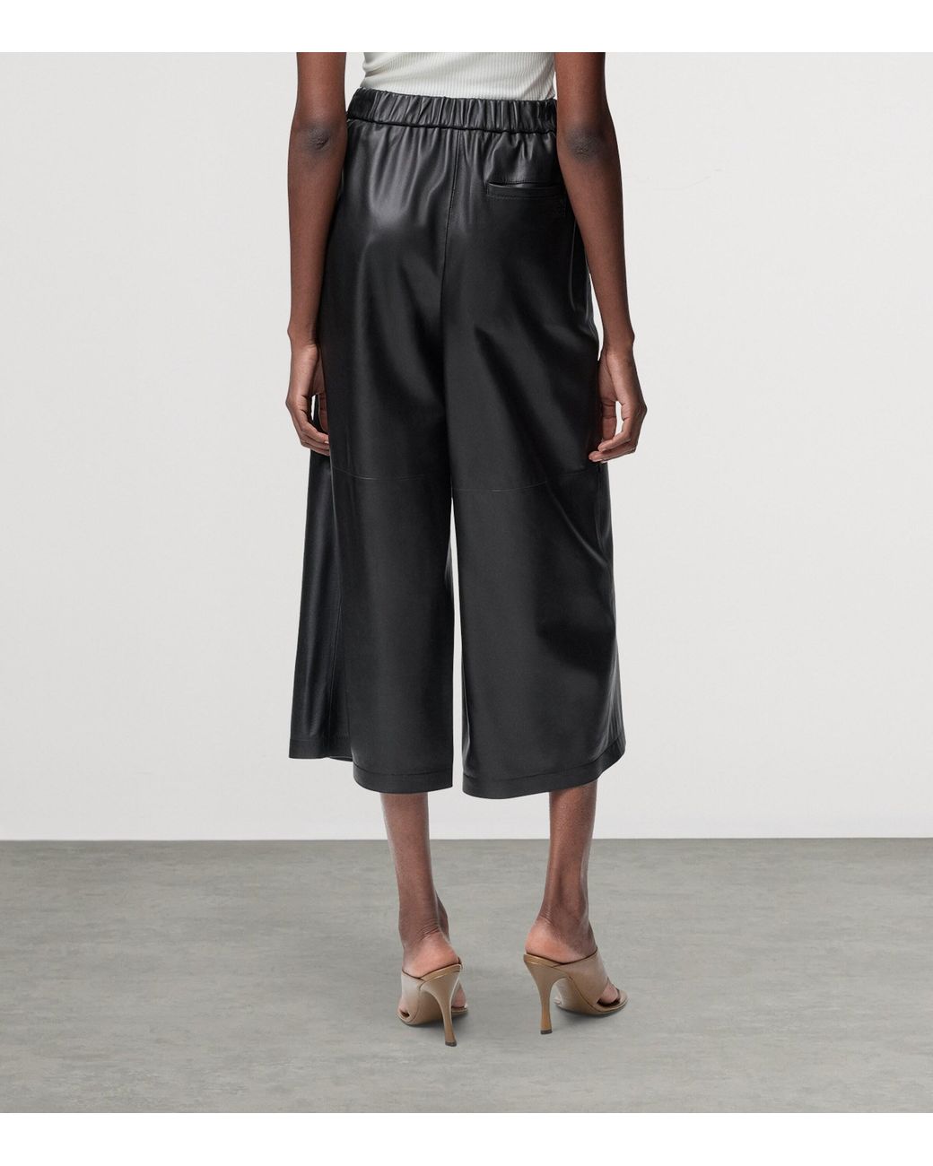 Loewe Gray Nappa Lambskin Cropped Trousers