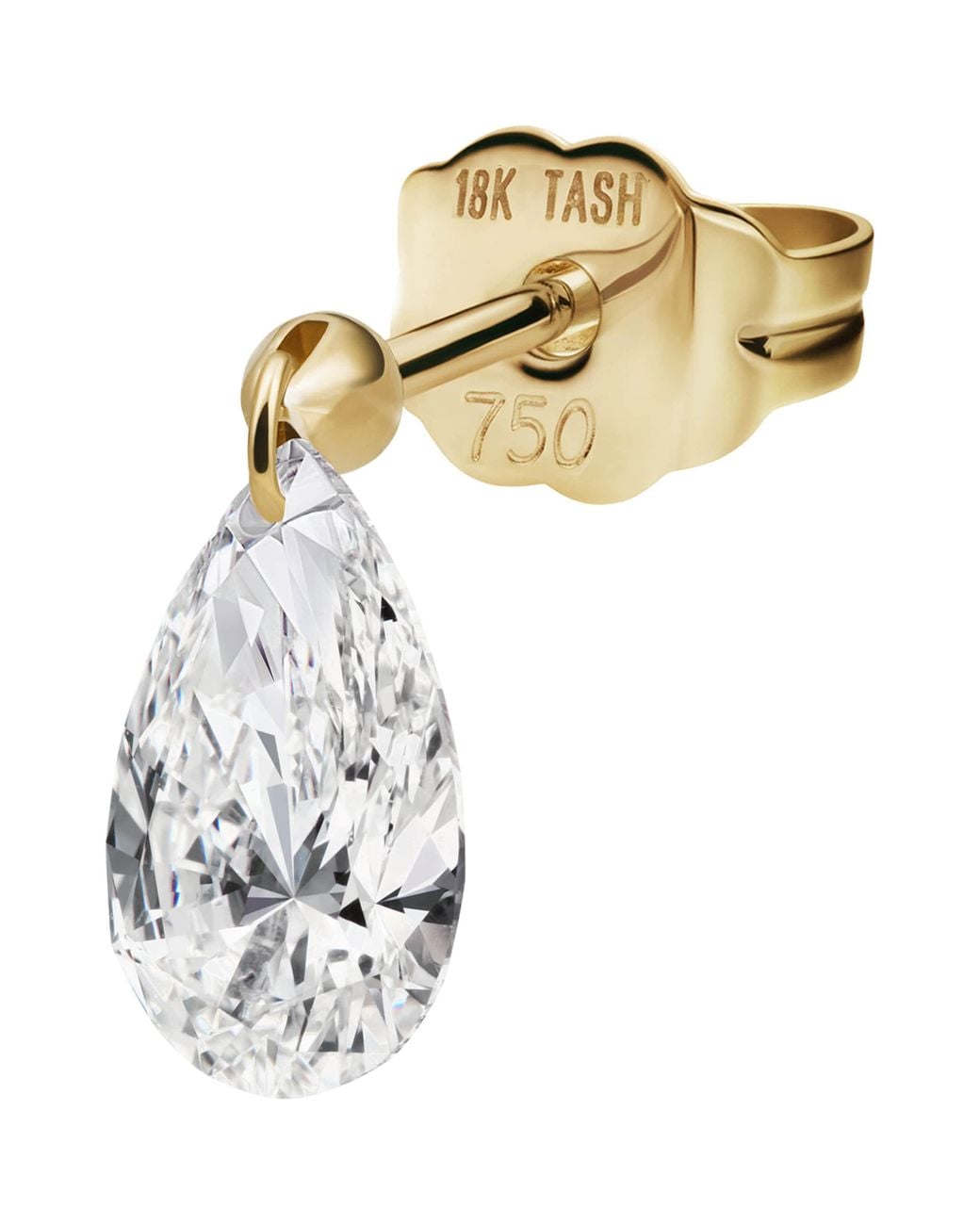 Maria Tash Metallic Diamond Pear Single Stud Earring