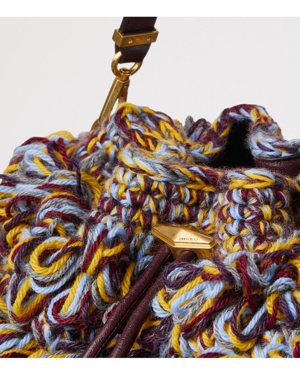 Jimmy Choo Brown Crochet Bon Bon Shoulder Bag