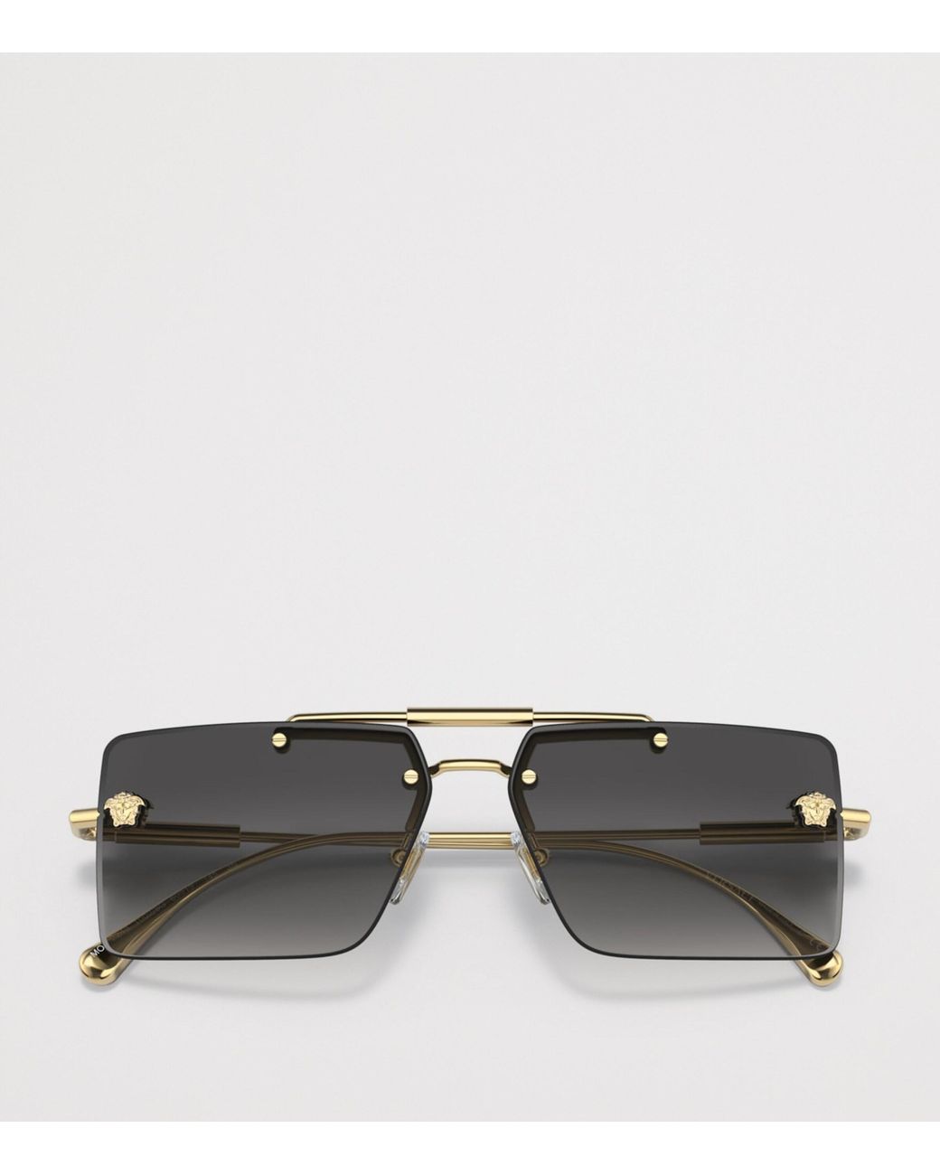 Versace Gray Rimless Rectangle Sunglasses