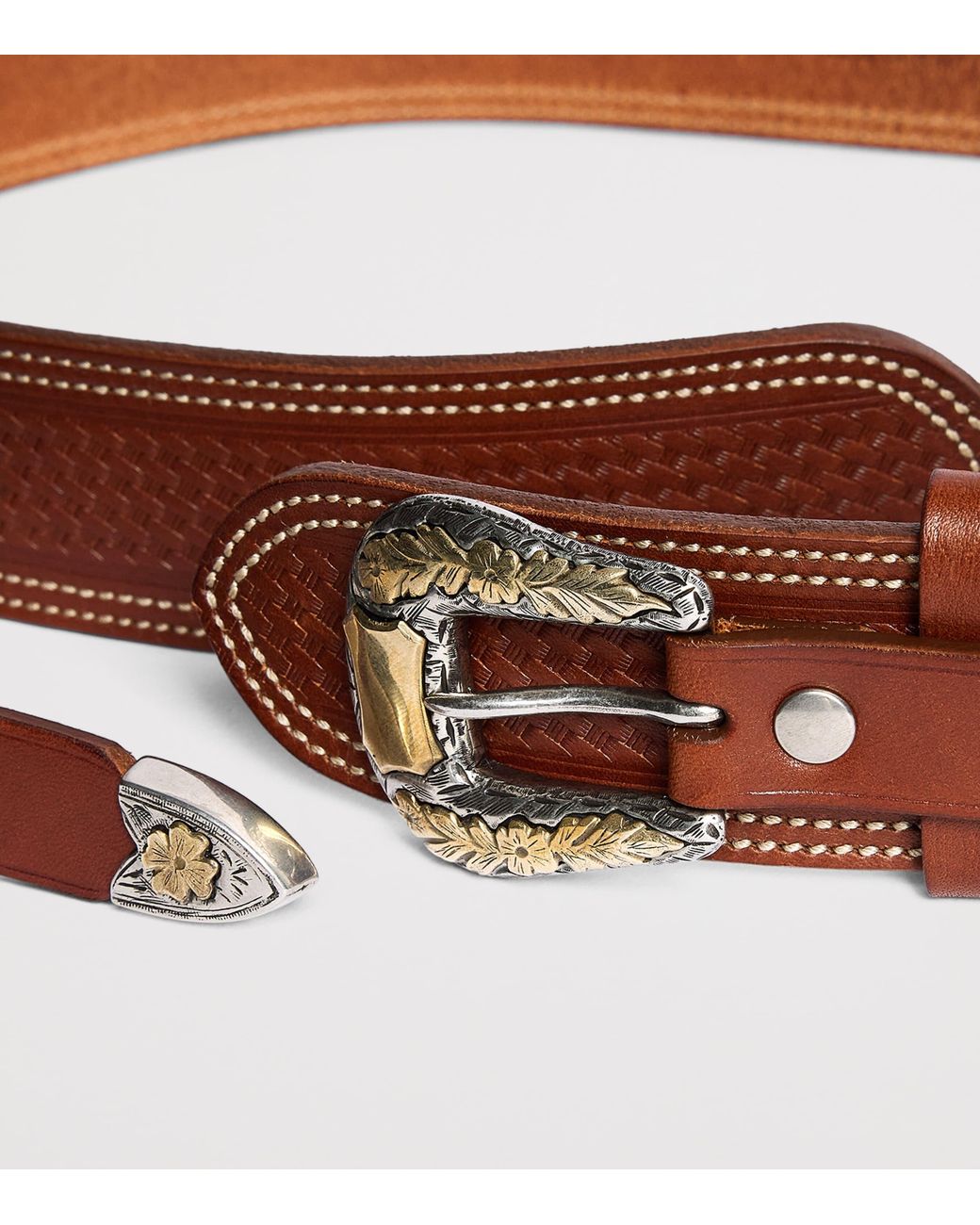 Ralph Lauren Brown Leather Western Belt for men