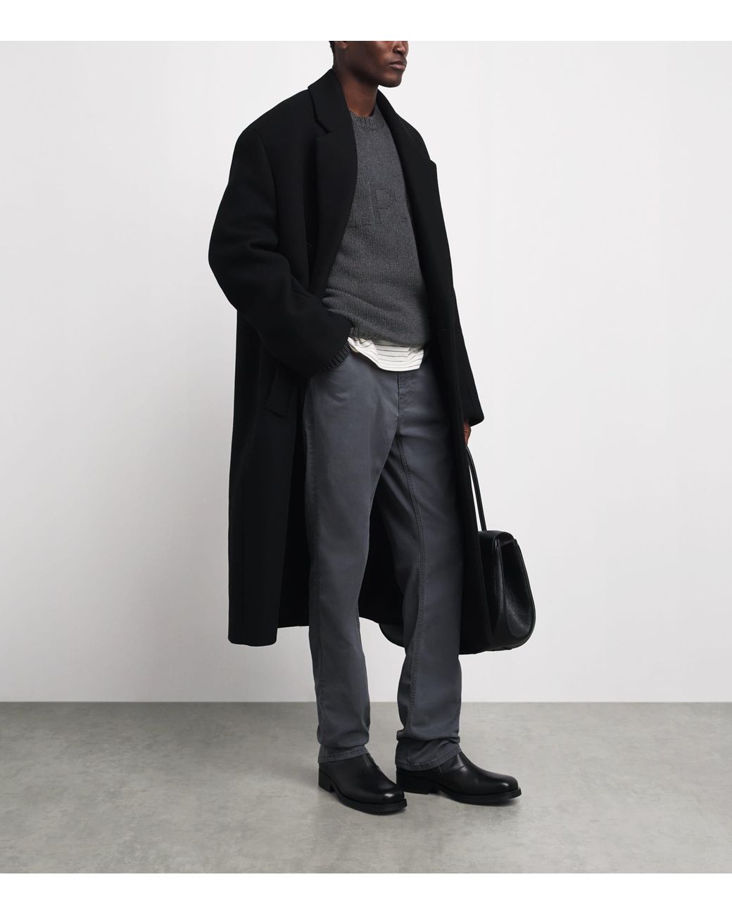 A.P.C. Gray Wool Logo George Sweater for men