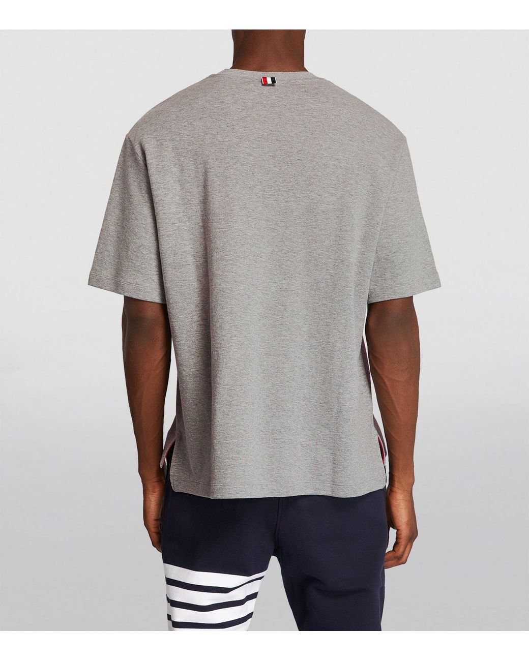 Thom Browne Gray Oversized Tricolour Pocket T-Shirt for men