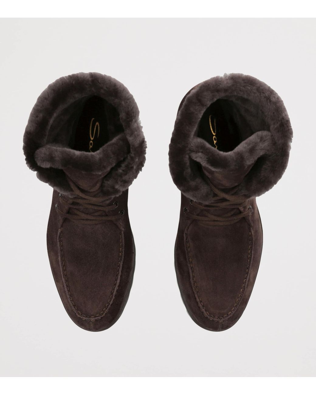 Santoni Brown Suede Detroit Boots