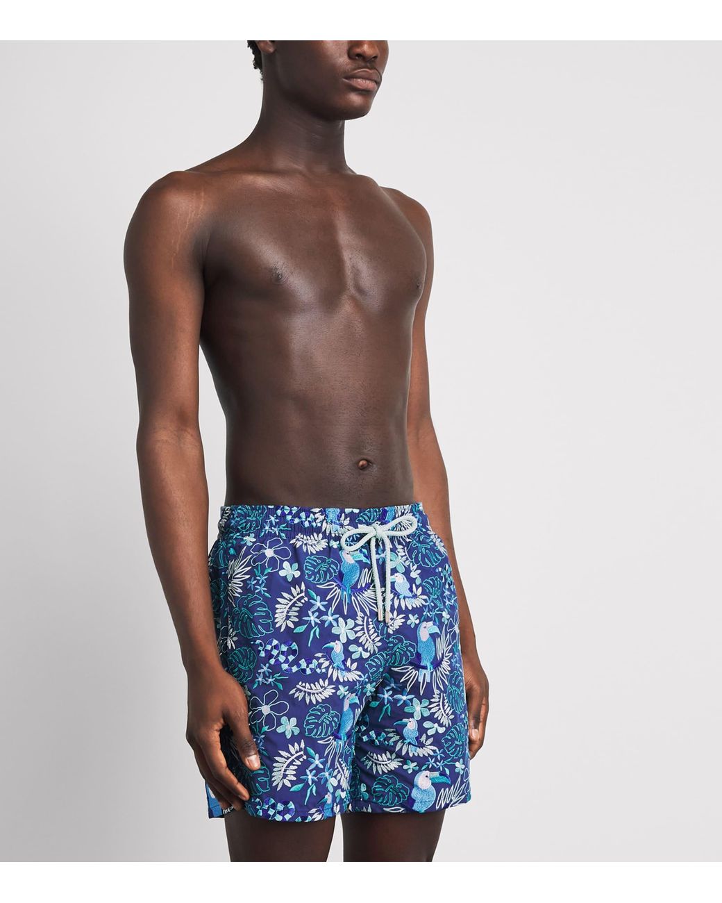 Vilebrequin Blue Papel De Embrulho Embroidered Mistral Swim Shorts for men