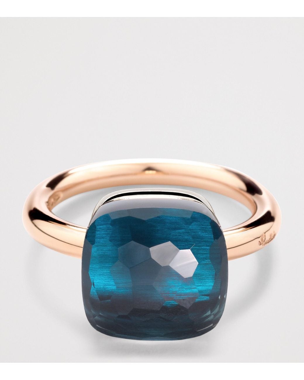 Pomellato Blue Mixed And London Topaz Nudo Maxi Ring