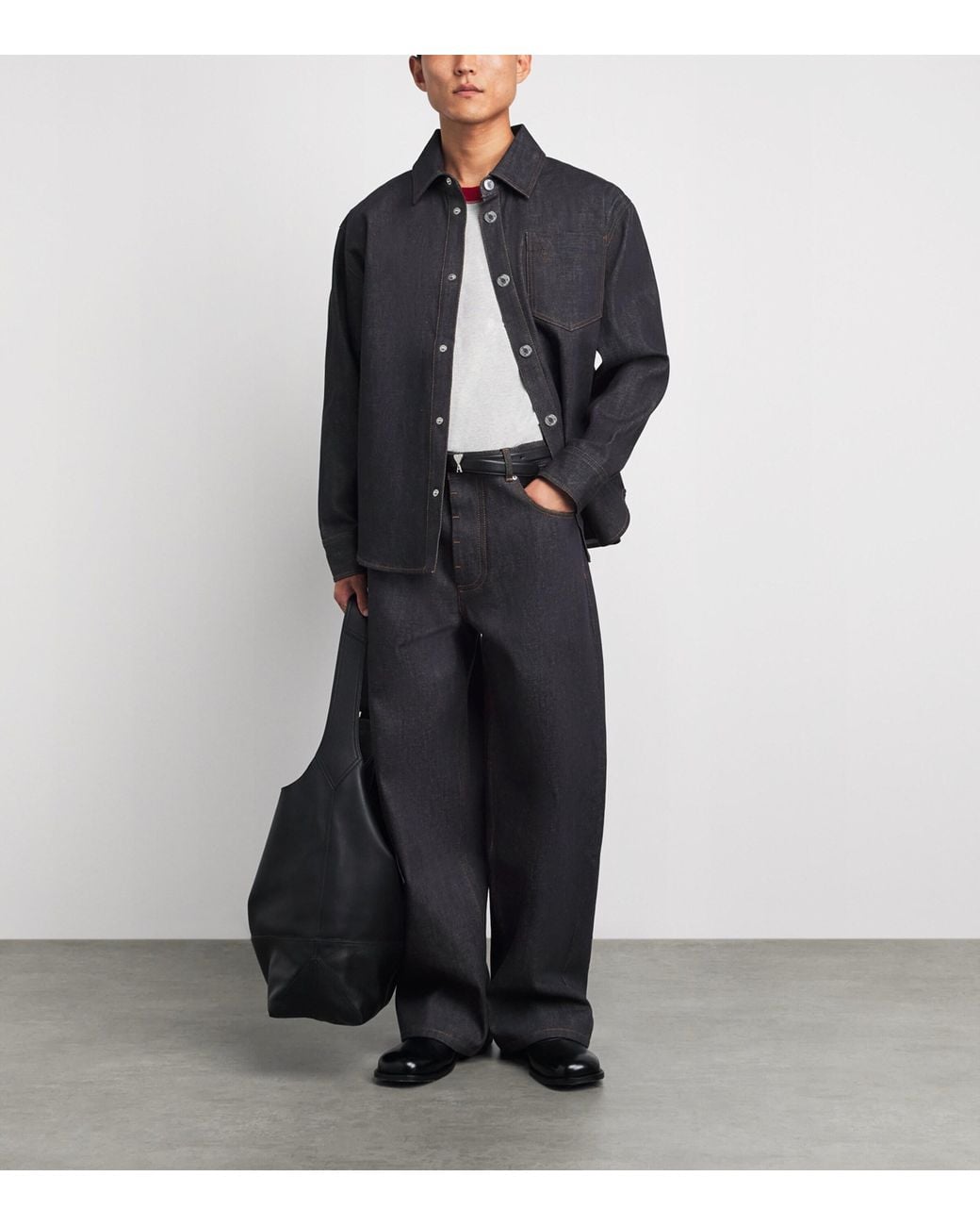 AMI Blue Denim Ami De Coeur Overshirt for men