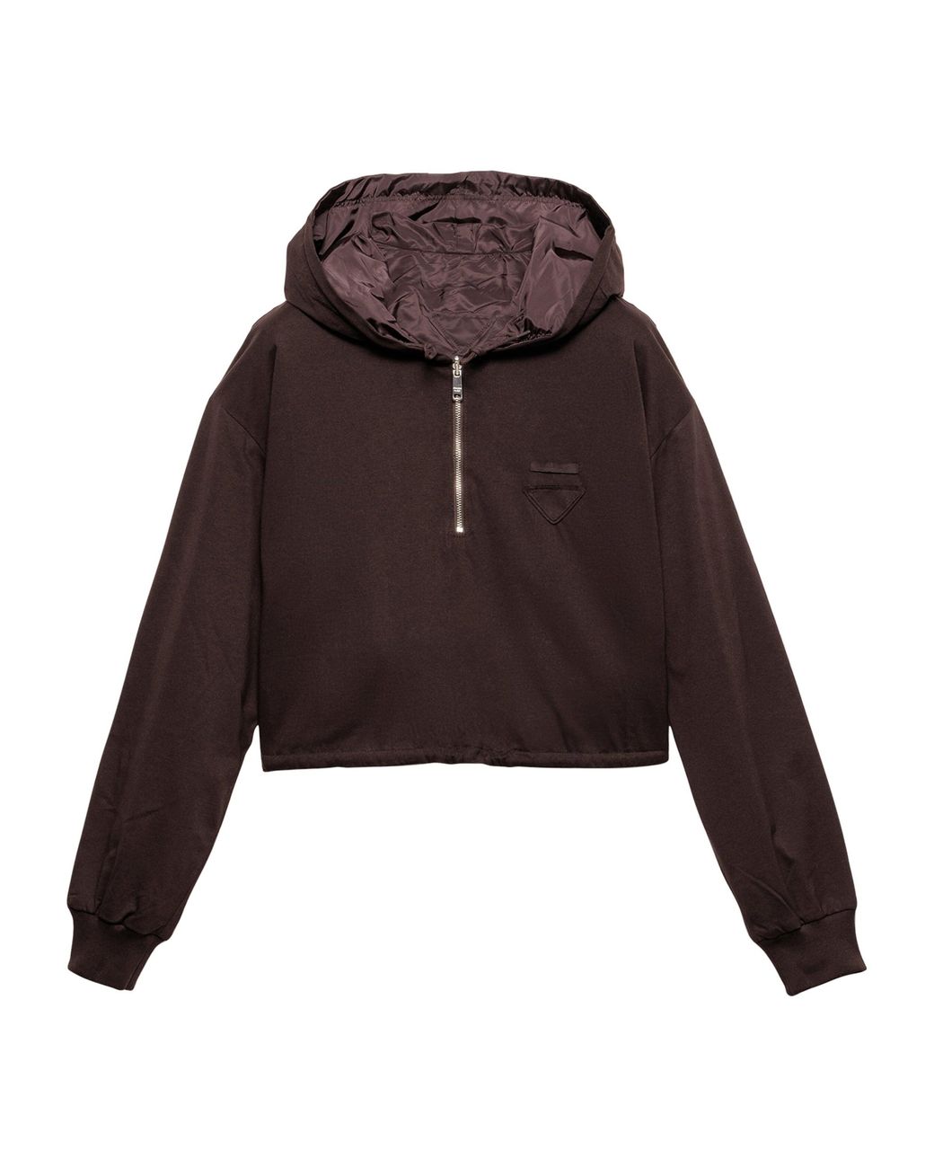 Prada Brown Reversible Half-Zip Hoodie