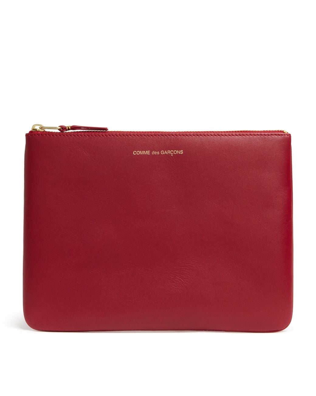 Comme des Garçons Red Large Leather Zipped Pouch for men
