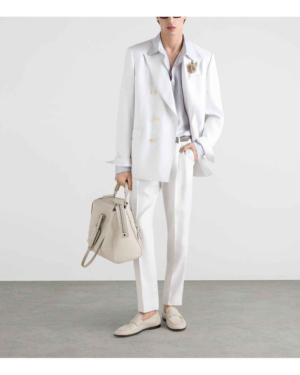 Dolce & Gabbana White Double-Breasted Blazer for men