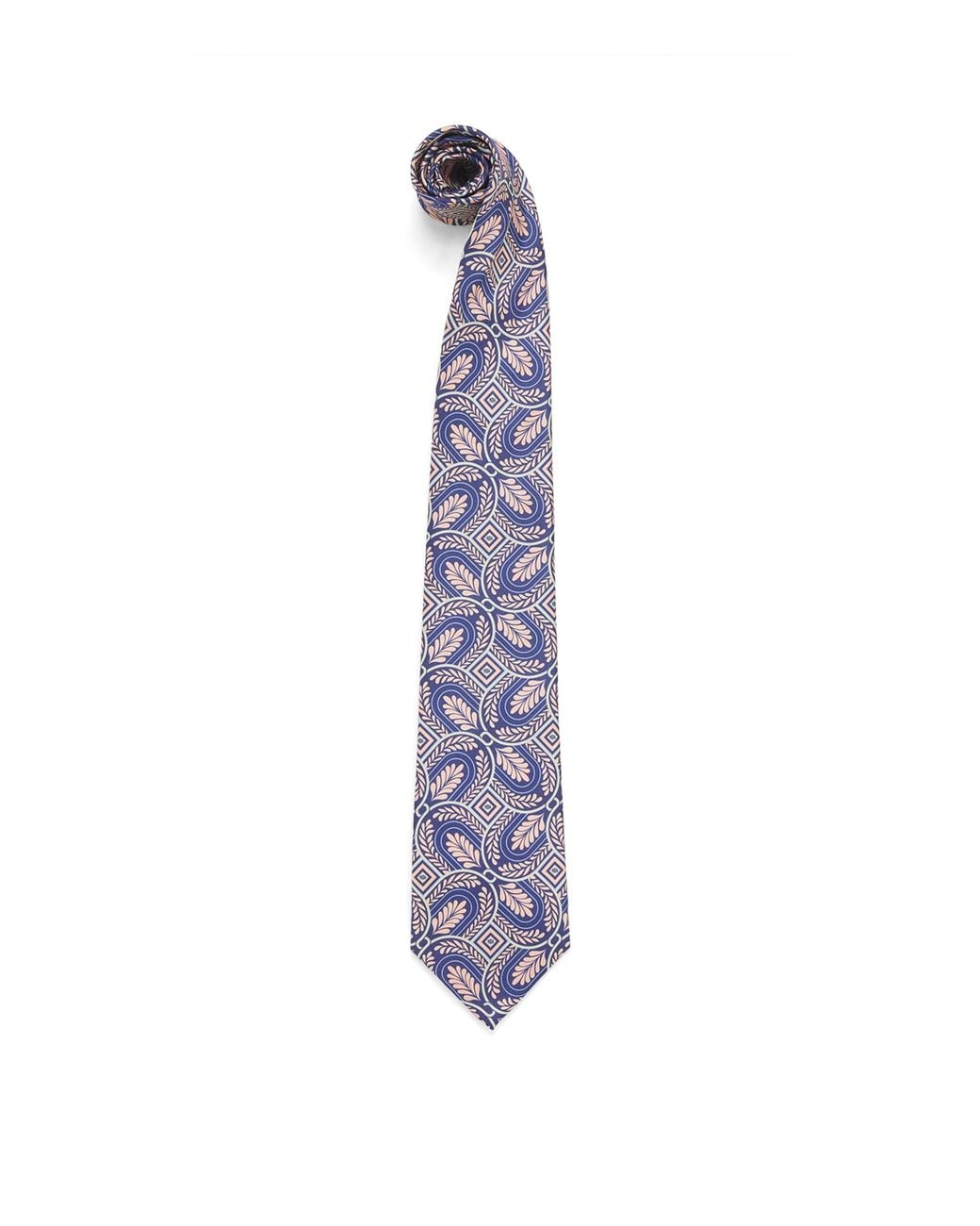 Drole de Monsieur Purple Silk Printed Caesar Tie for men