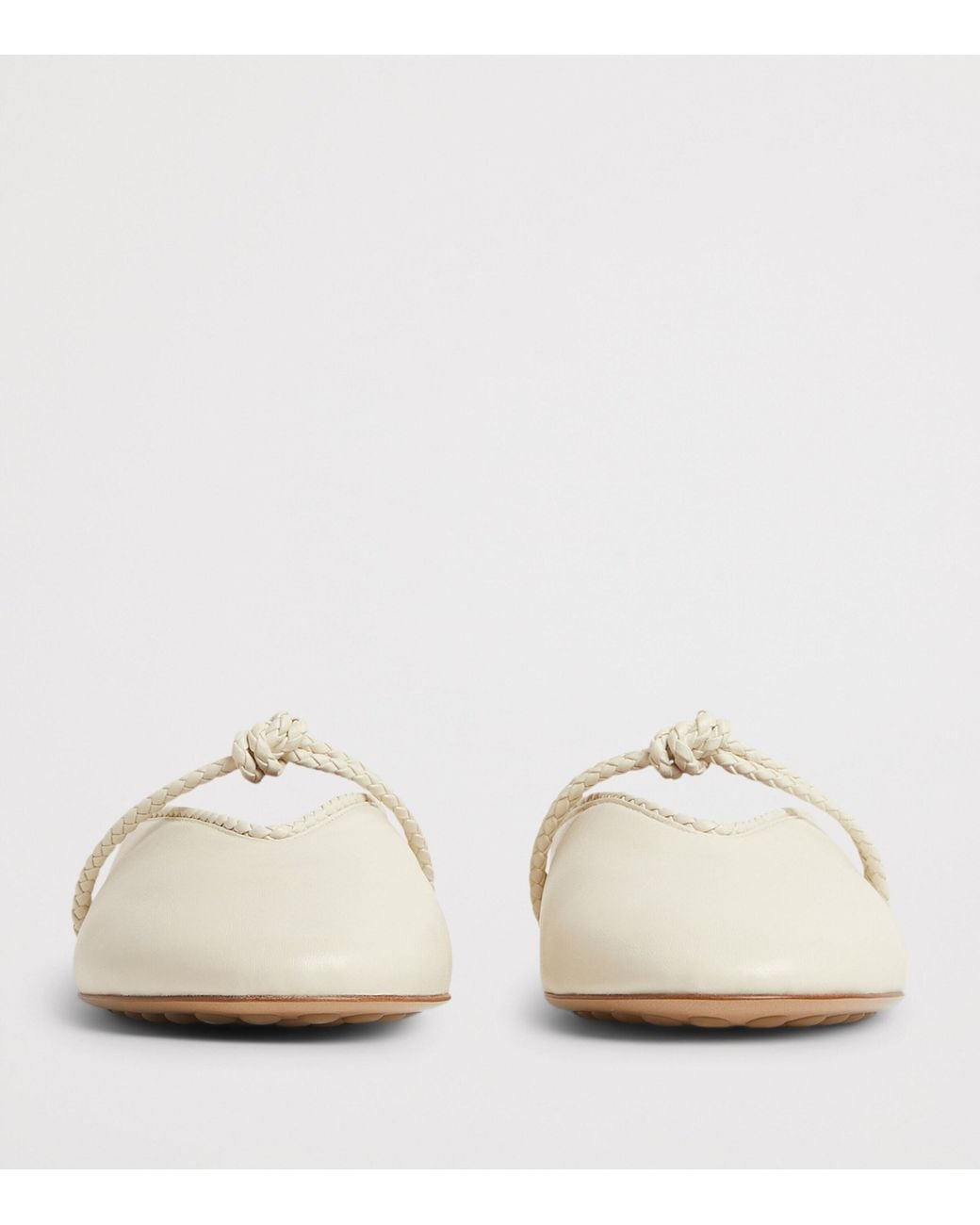 Bottega Veneta White Lambskin Mary-Jane Mules
