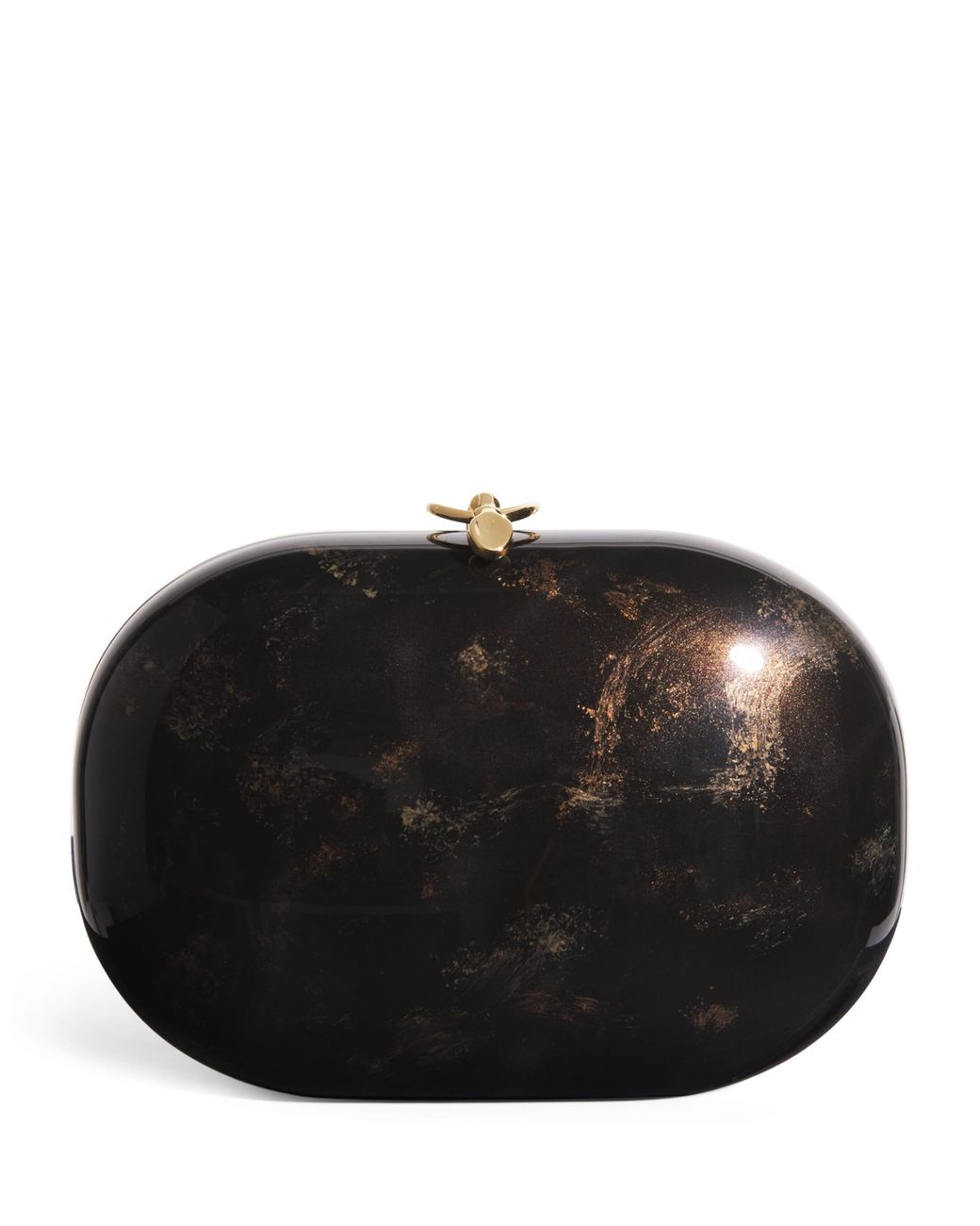 Jeffrey Levinson Black Oval Elina Clutch Bag