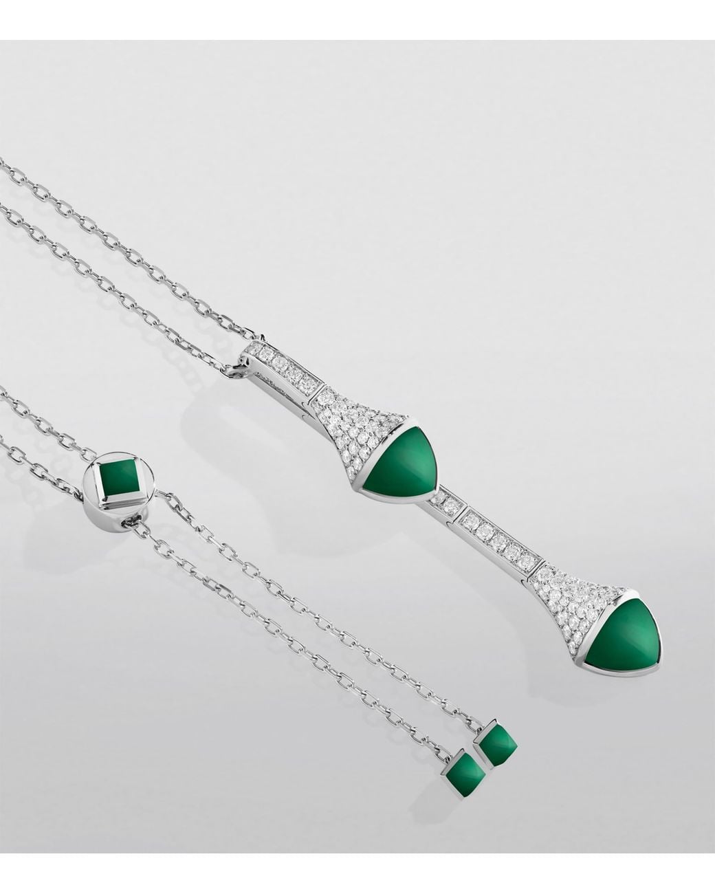 Marli New York White Diamond And Agate Cleo Pendant Necklace