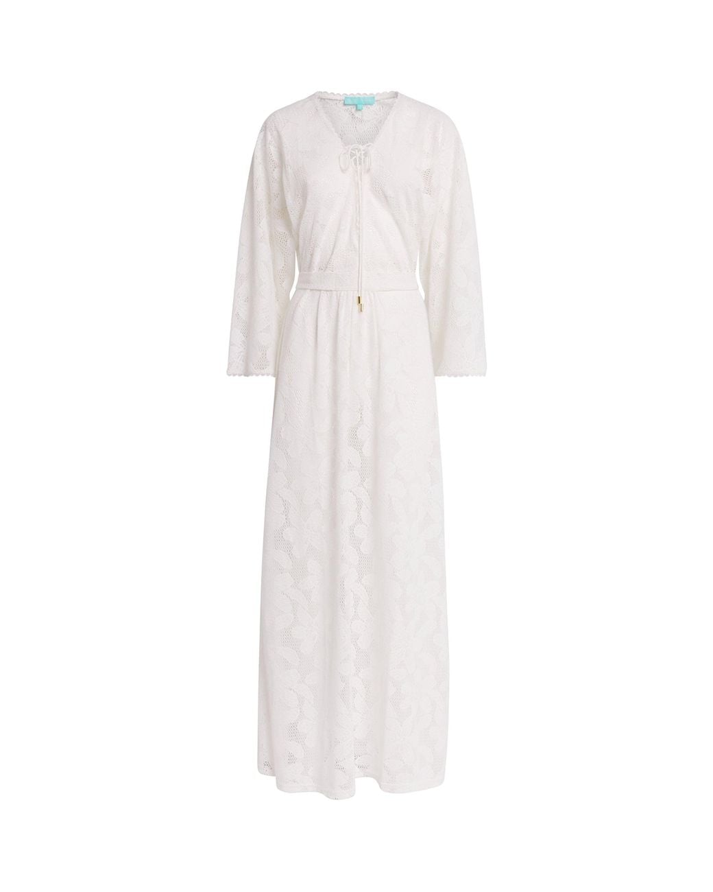 Melissa Odabash White Cotton-Blend Tie Nina Kaftan