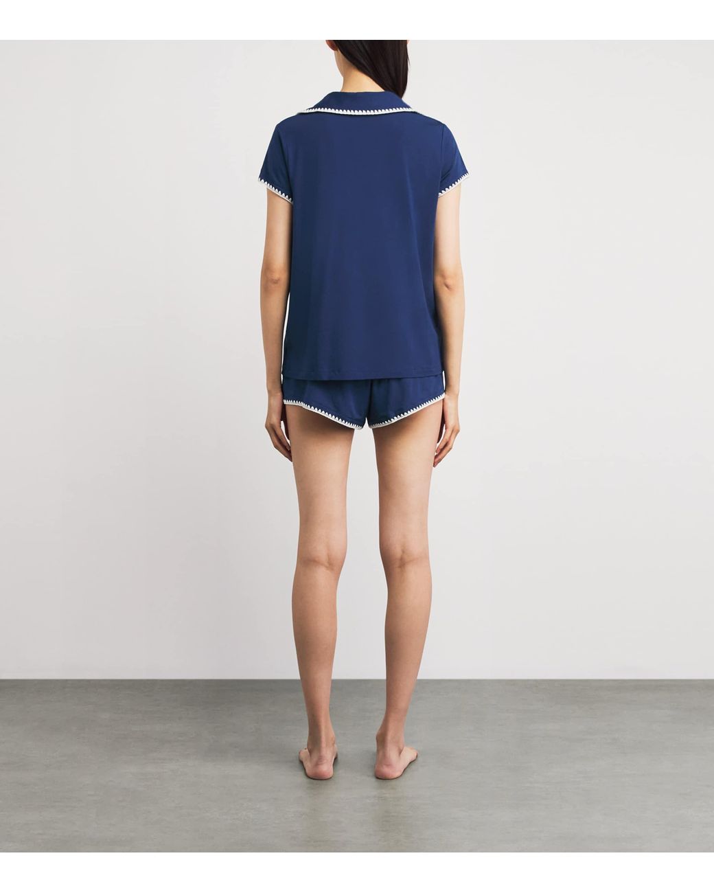 Eberjey Blue Short-Sleeve Frida Pyjama Set