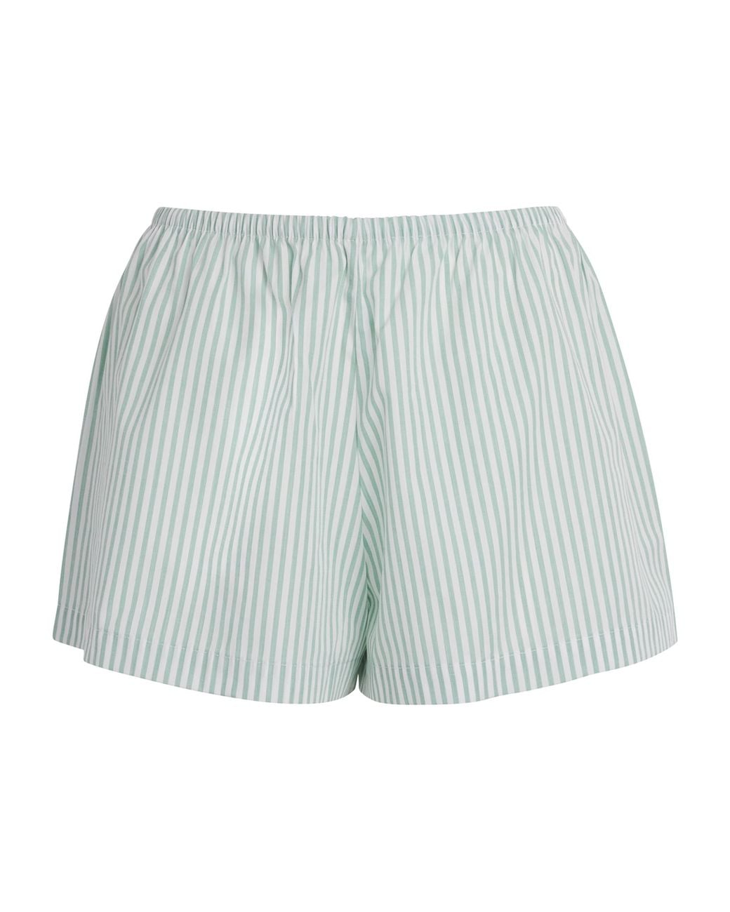 Leset Blue Cotton-Blend Stripe Yoshi Shorts