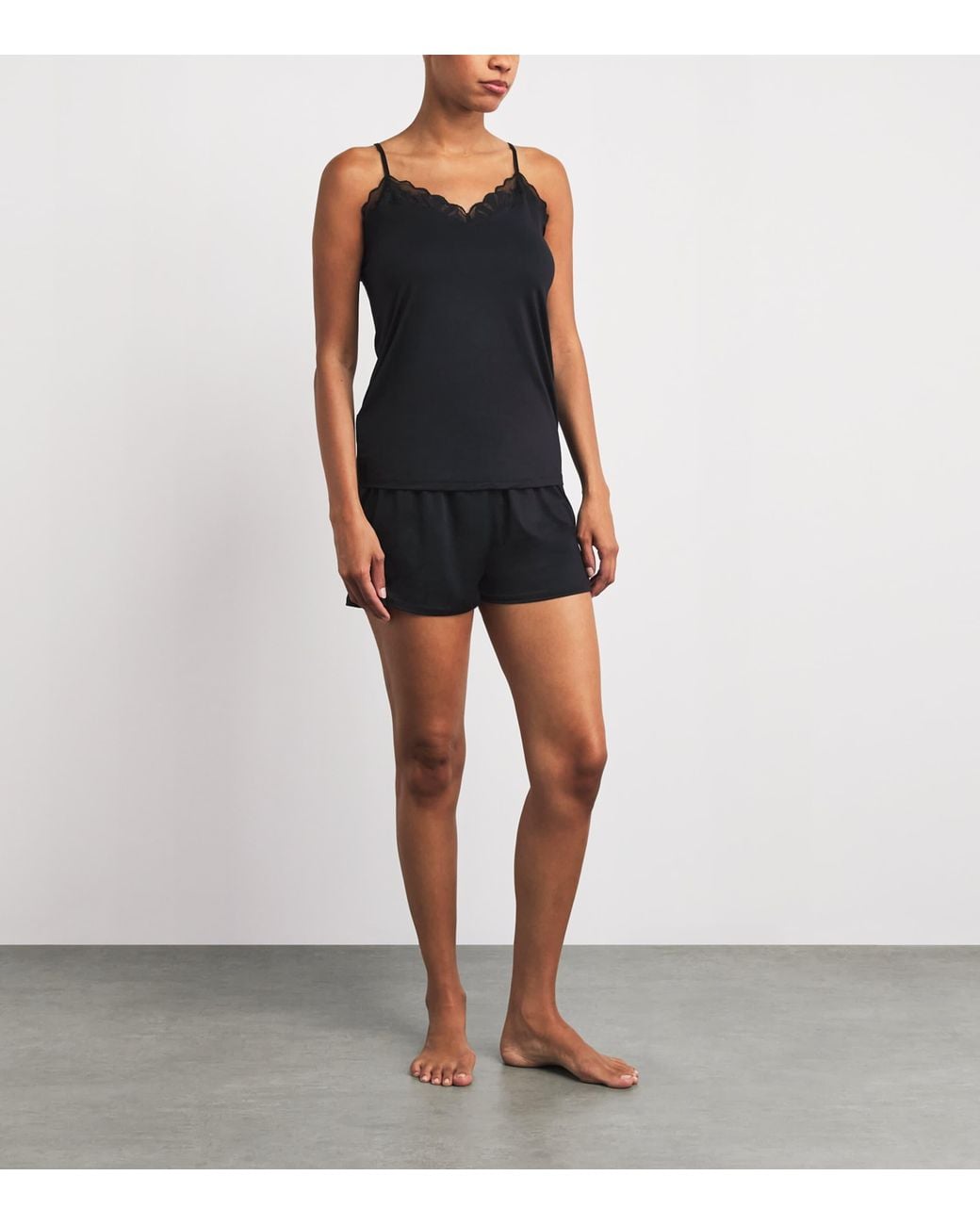 Falke Black Lace-Trim Camisole