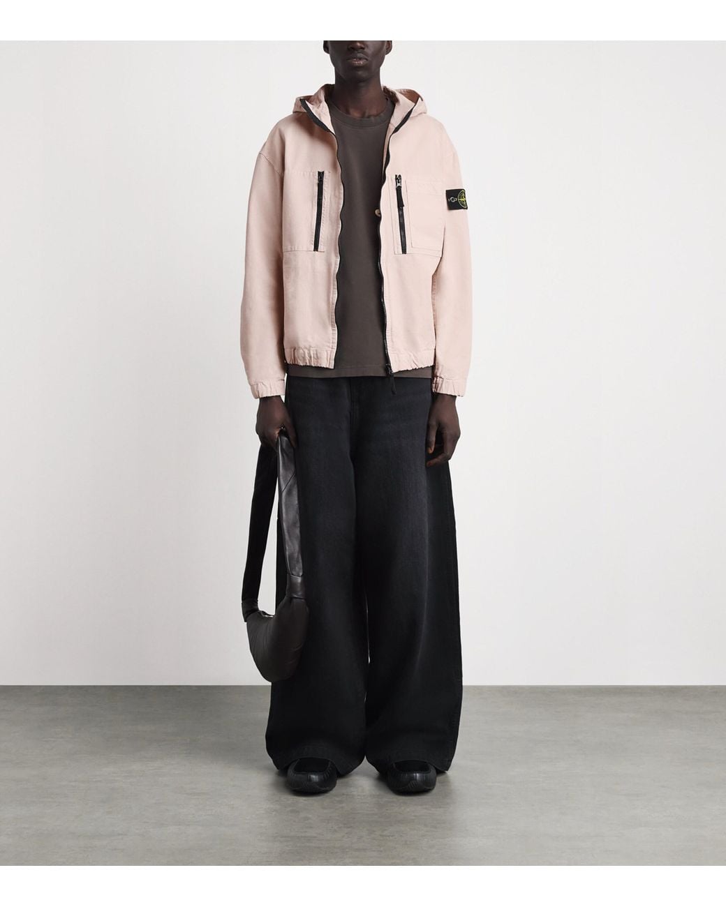 Stone Island Pink Organic Cotton Ripstop Hooded Overshirt for men