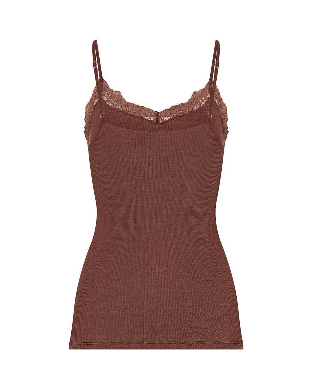 Hanro Brown Wool-Silk Cami Top