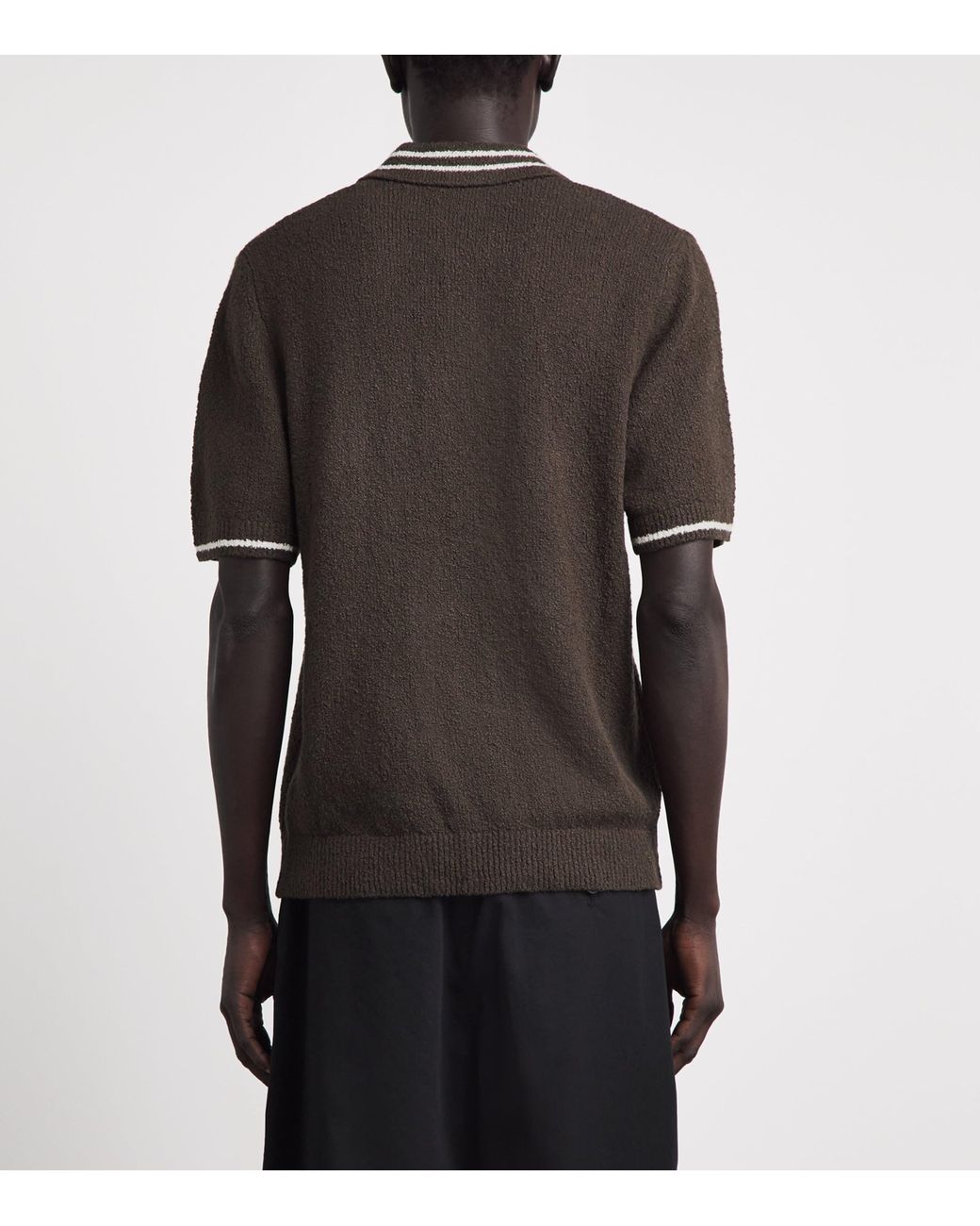 Samsøe & Samsøe Black Bouclé Sapedro Polo Shirt for men