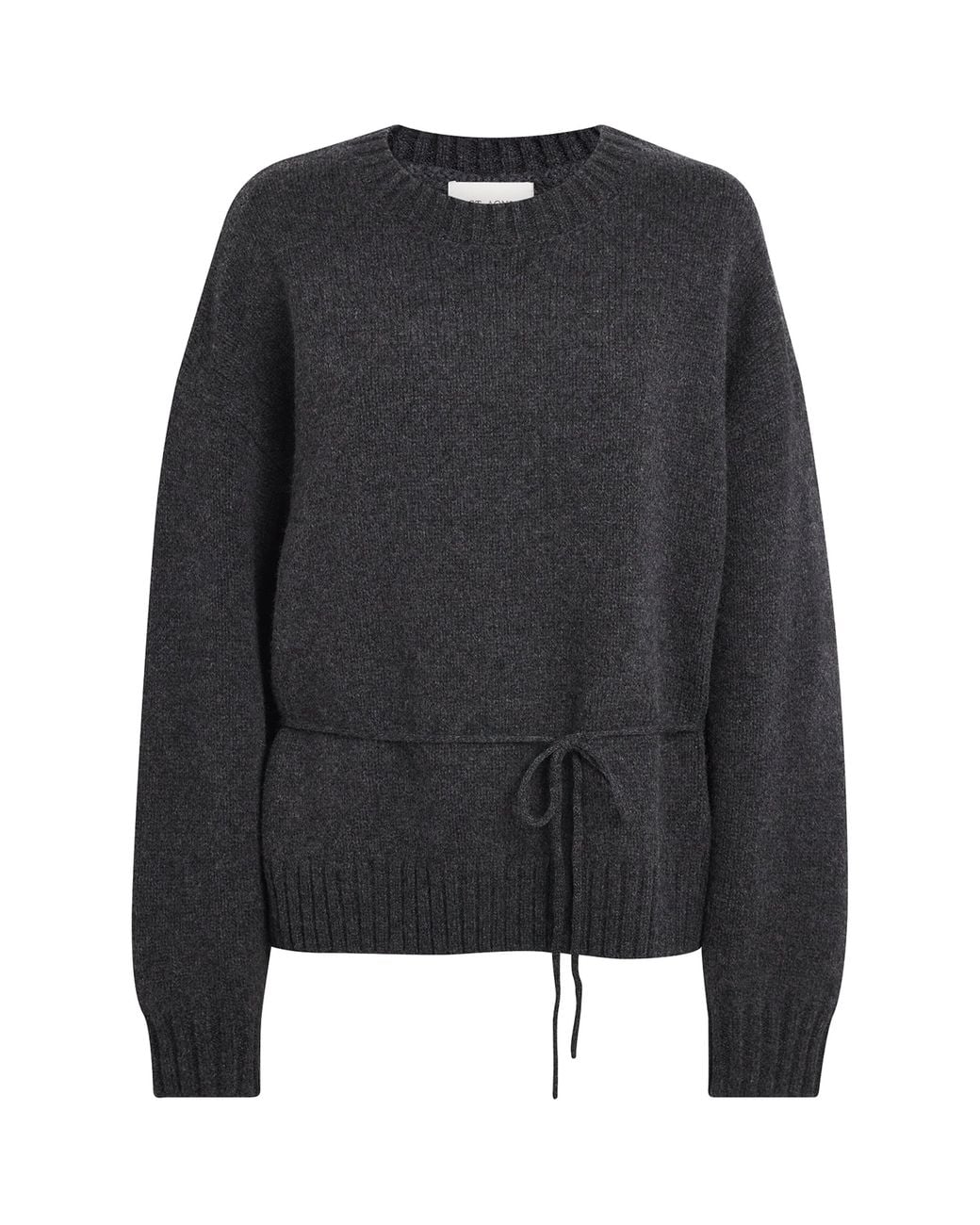 St. Agni Black Merino Wool Belted Sweater