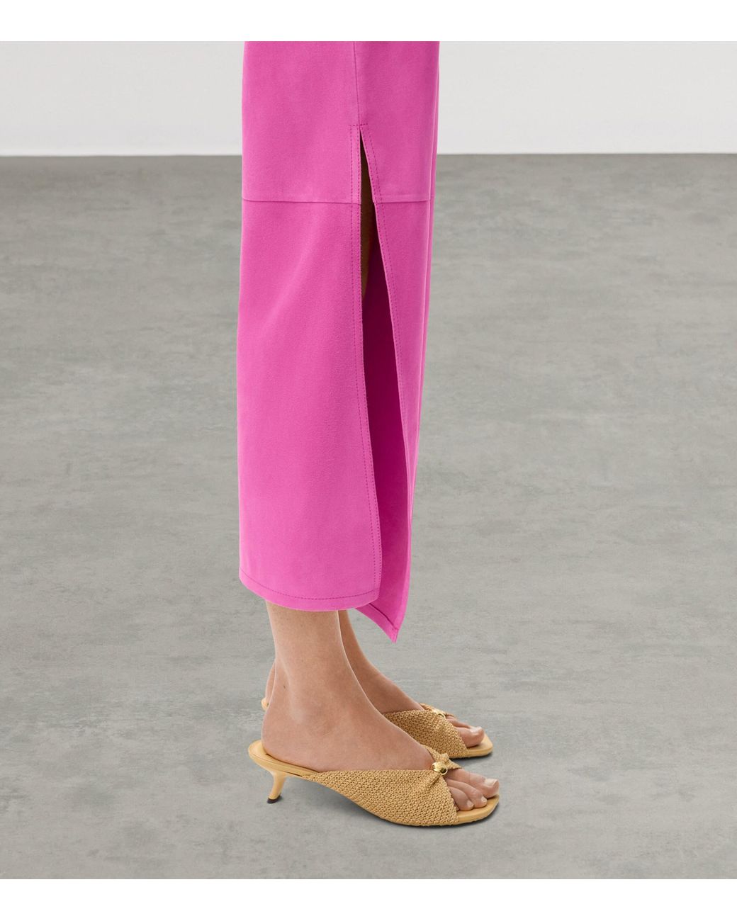 Loewe Pink X Paula's Ibiza Suede Split-Leg Flared Trousers